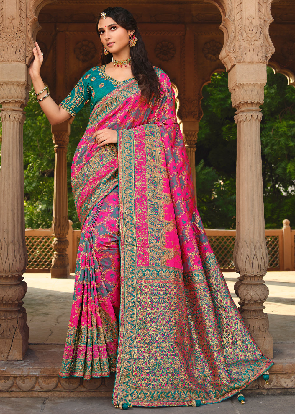 Designer blouse for pink clearance silk saree