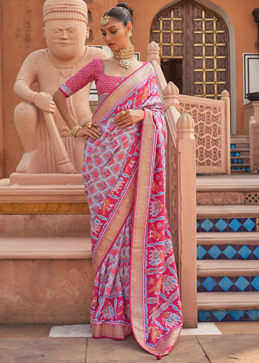 Orchid Purple Designer Patola Silk Saree