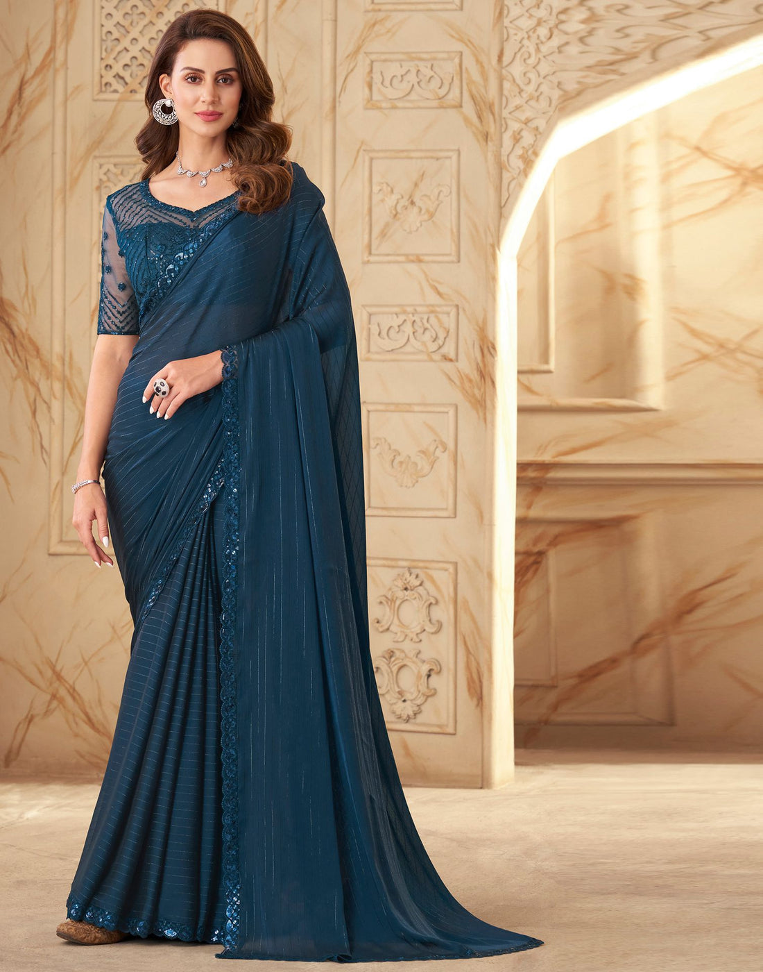 Royal Blue Saree – Hi End Fashions Inc