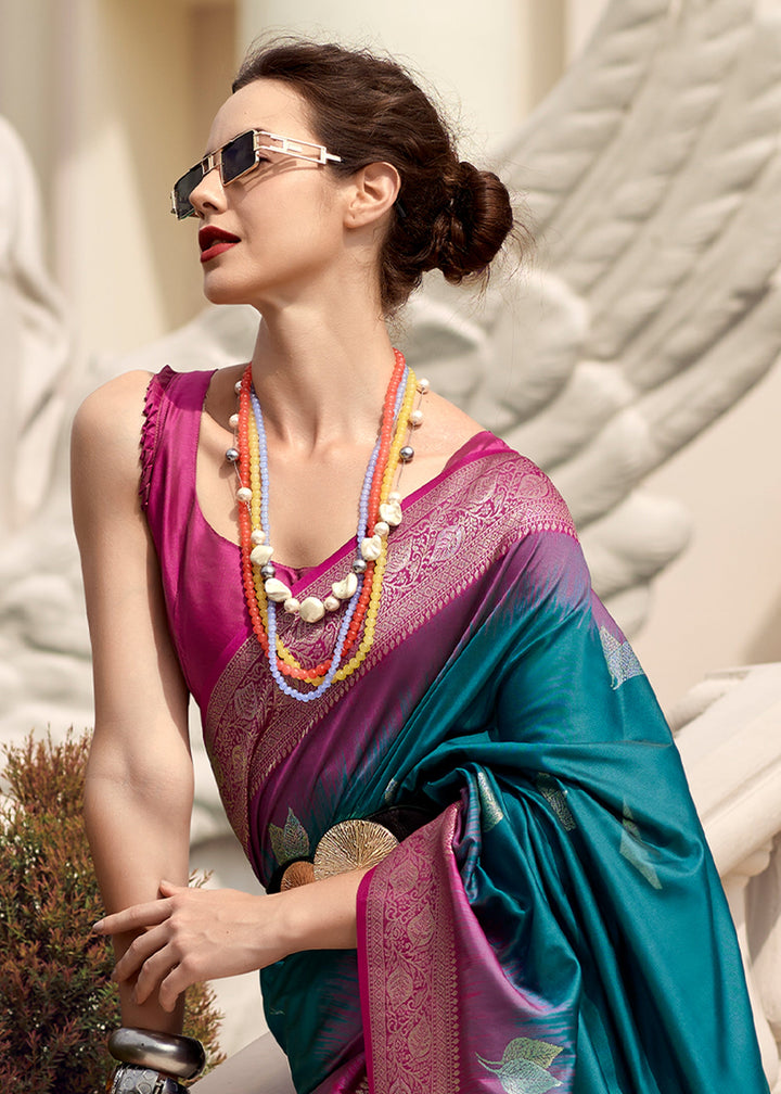 Casual Blue Soft Banarasi Silk Saree