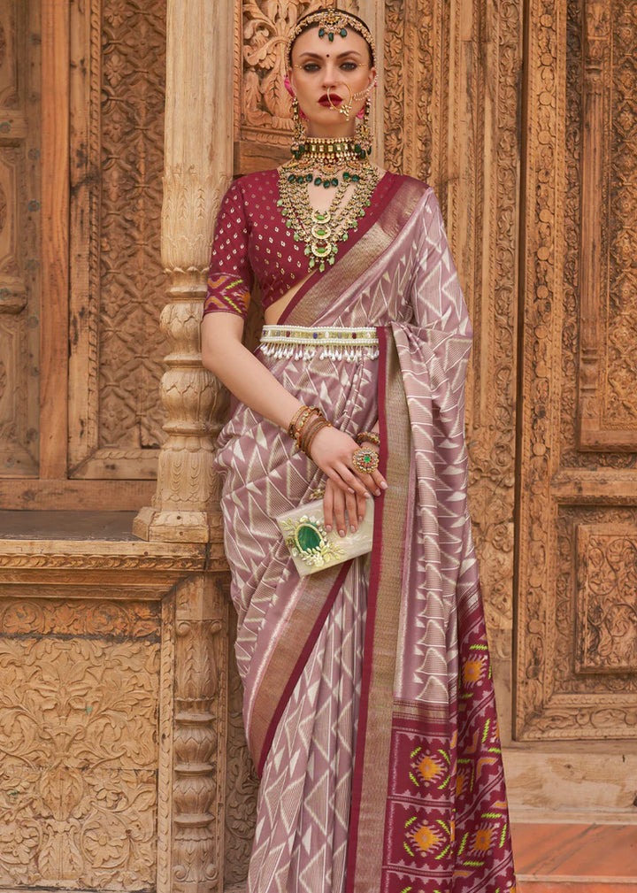 Shaded Maroon Red Saree Designer Patola Saree