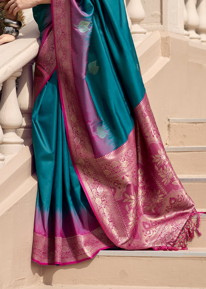 Casual Blue Soft Banarasi Silk Saree