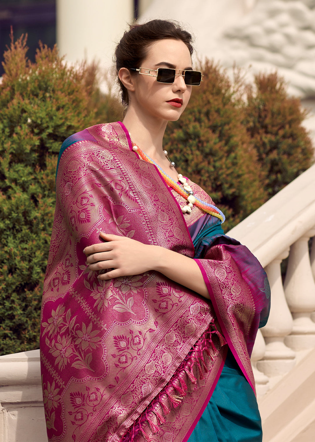 Casual Blue Soft Banarasi Silk Saree