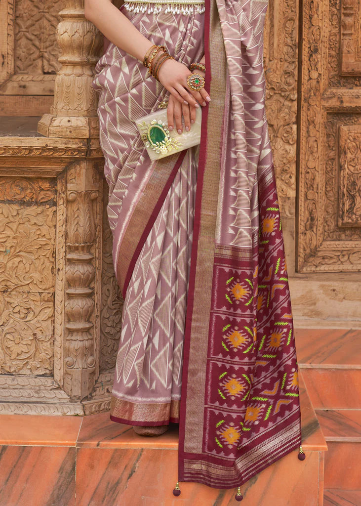 Shaded Maroon Red Saree Designer Patola Saree