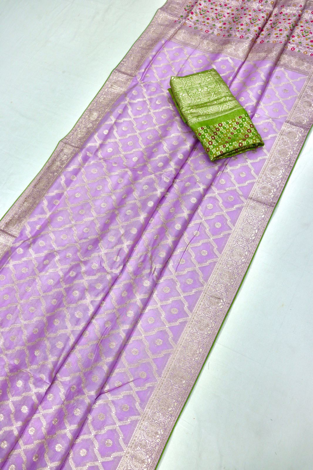 Lovender Purple Designer Soft Pure Dola Silk Saree