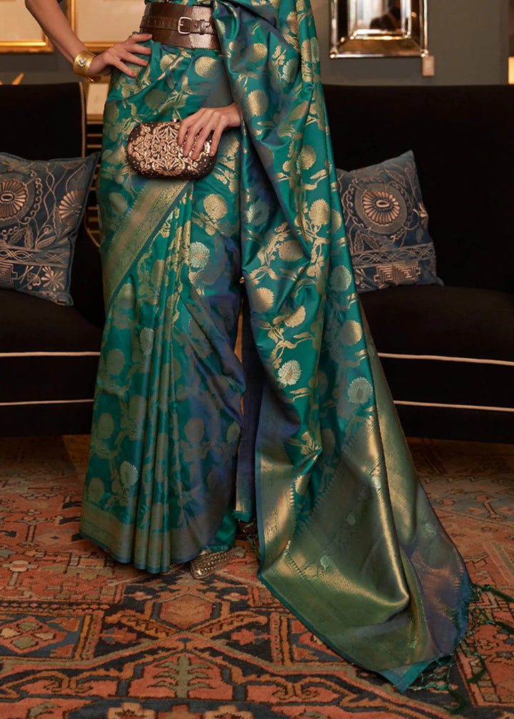 Eden Green Handloom Woven Silk Saree