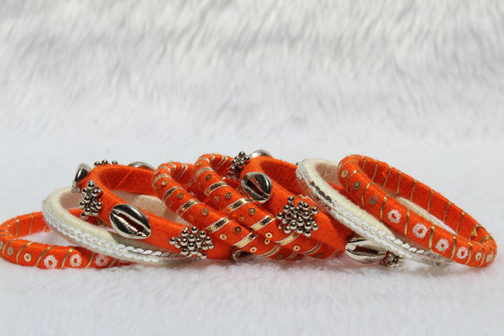 Stunning  Orange Designer Handmade Bangles