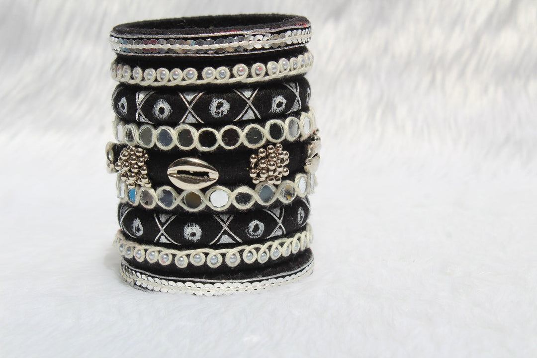 Royal Black Designer Handmade Bangles