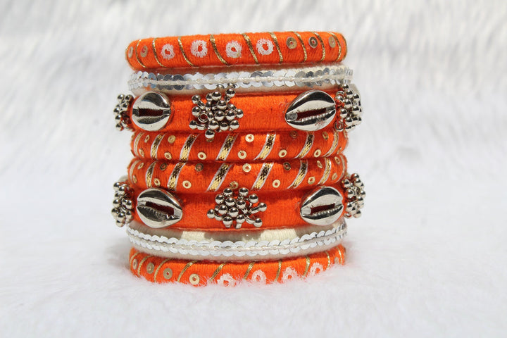 Stunning  Orange Designer Handmade Bangles